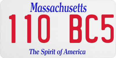 MA license plate 110BC5