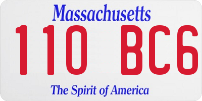 MA license plate 110BC6