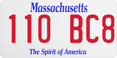 MA license plate 110BC8