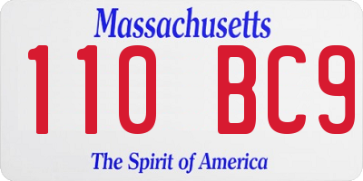 MA license plate 110BC9
