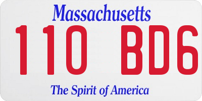 MA license plate 110BD6