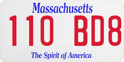 MA license plate 110BD8