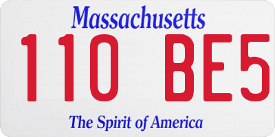 MA license plate 110BE5