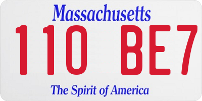 MA license plate 110BE7