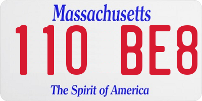 MA license plate 110BE8