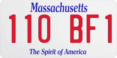 MA license plate 110BF1