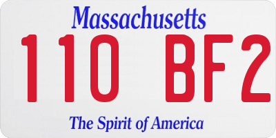 MA license plate 110BF2