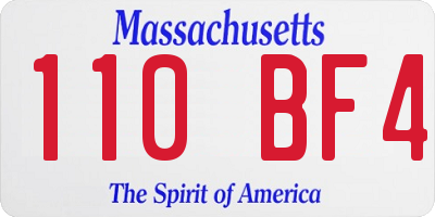 MA license plate 110BF4