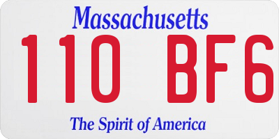 MA license plate 110BF6