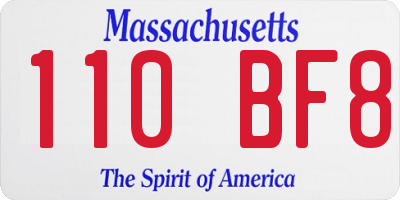 MA license plate 110BF8