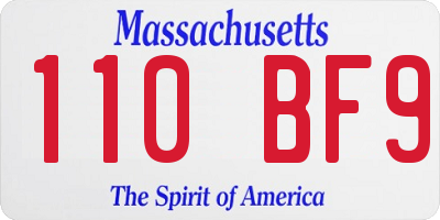 MA license plate 110BF9