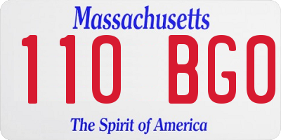 MA license plate 110BG0