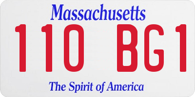 MA license plate 110BG1