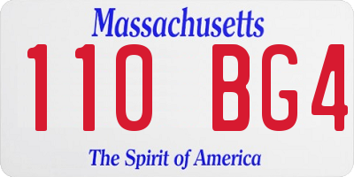 MA license plate 110BG4