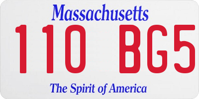 MA license plate 110BG5