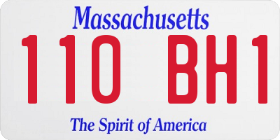 MA license plate 110BH1