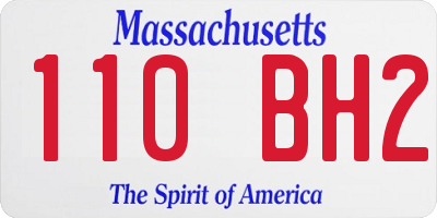 MA license plate 110BH2