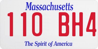 MA license plate 110BH4