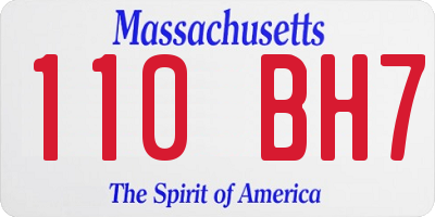 MA license plate 110BH7