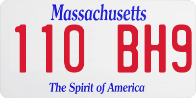 MA license plate 110BH9
