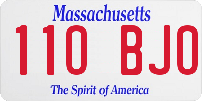 MA license plate 110BJ0
