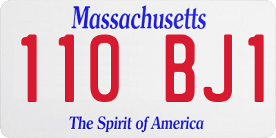 MA license plate 110BJ1