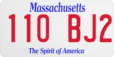 MA license plate 110BJ2