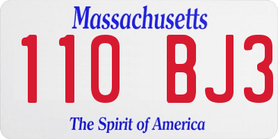 MA license plate 110BJ3