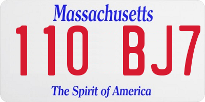 MA license plate 110BJ7