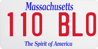 MA license plate 110BL0