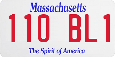 MA license plate 110BL1