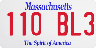 MA license plate 110BL3
