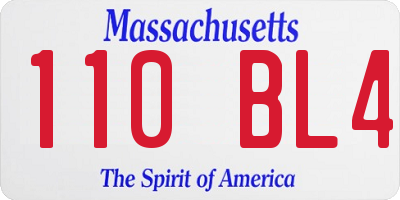 MA license plate 110BL4