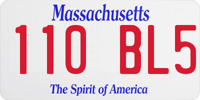 MA license plate 110BL5