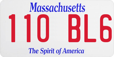 MA license plate 110BL6