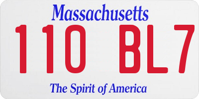 MA license plate 110BL7