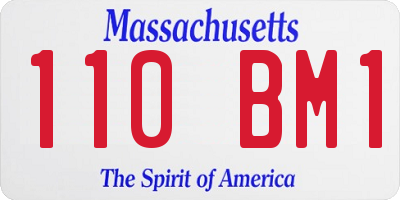 MA license plate 110BM1