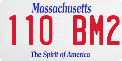 MA license plate 110BM2