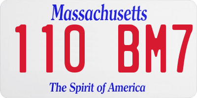 MA license plate 110BM7