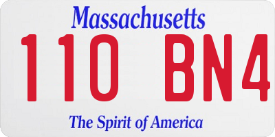 MA license plate 110BN4