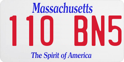 MA license plate 110BN5