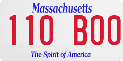 MA license plate 110BO0