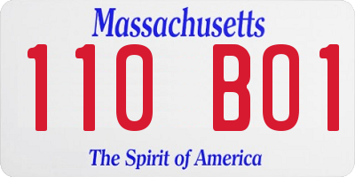MA license plate 110BO1