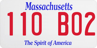 MA license plate 110BO2