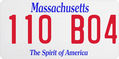 MA license plate 110BO4