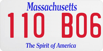 MA license plate 110BO6