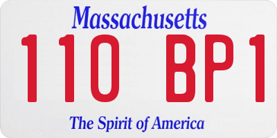 MA license plate 110BP1