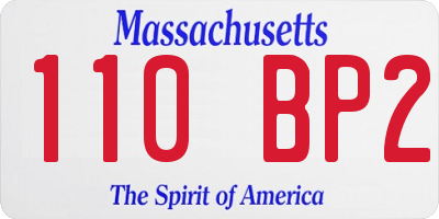 MA license plate 110BP2