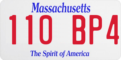 MA license plate 110BP4