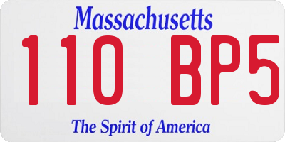 MA license plate 110BP5